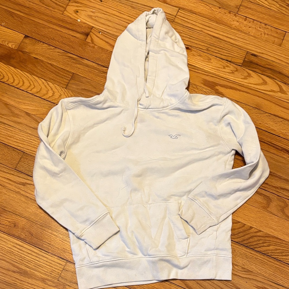 Hollister Cream Hoodie with Logo